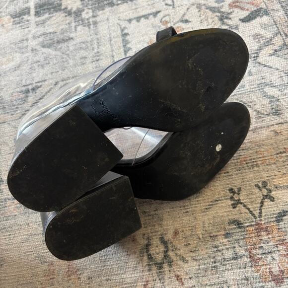 Schutz Clear Chunky Block Heels - Women's Size 8 - Picture 6 of 7